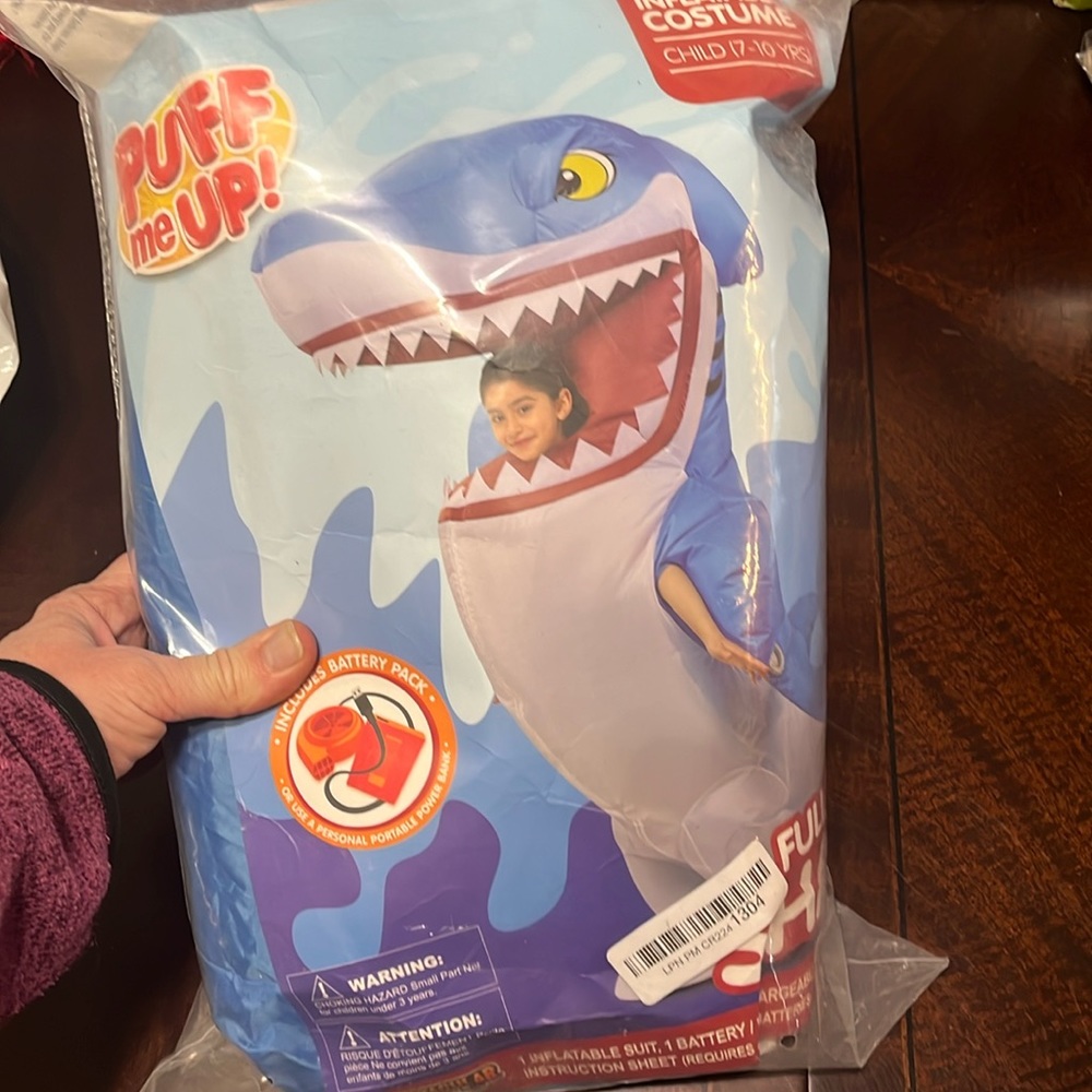Inflatable shark costume Halloween dress up play